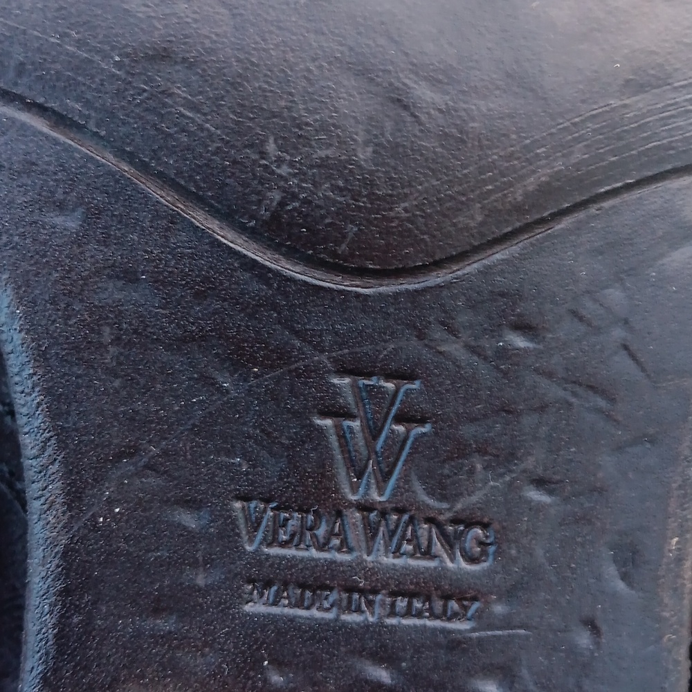 Vera Wang Ozita black leather boots women's sz 10 - Picture 11 of 12